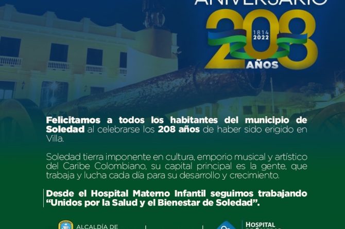 Hospital Materno Infantil se une a la celebración de los 208 años de Soledad