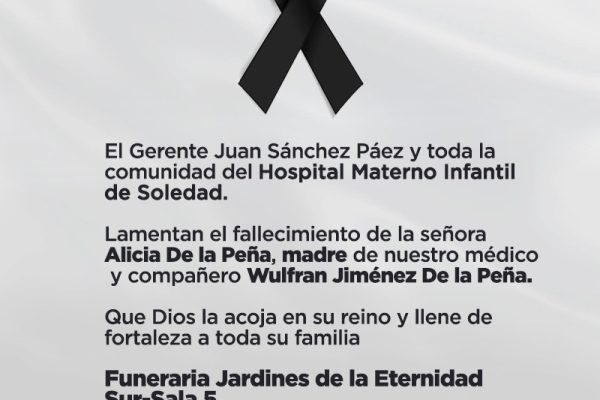 El Gerente Juan Sánchez Páez y toda la comunidad del Hospital Materno Infantil de Soledad