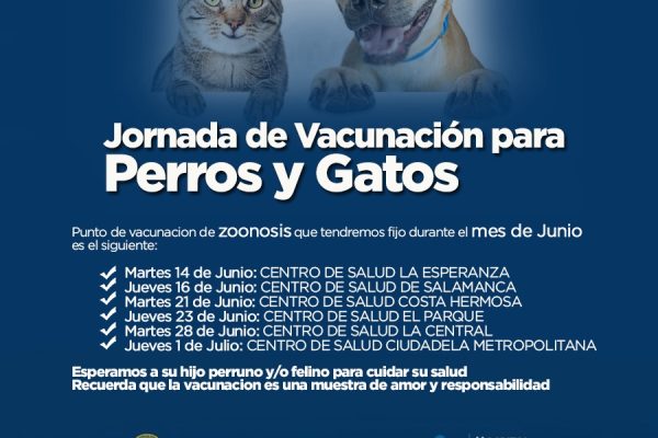 Hospital Materno Infantil desarrolla cronograma para vacunación a mascotas en el mes de junio