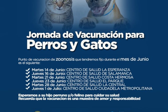 Hospital Materno Infantil desarrolla cronograma para vacunación a mascotas en el mes de junio