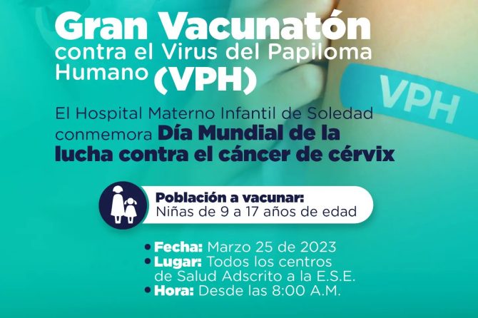 Este sábado Gran Vacunatón contra el Virus del Papiloma Humano en El Hospital Materno Infantil