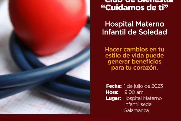 Hospital Materno Infantil realiza hoy el lanzamiento del Club de Bienestar “Cuidamos de ti”